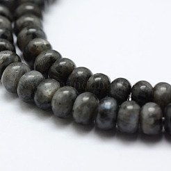 天然石ラブラドライトビーズ連売り  ロンデル  6x4mm  穴：1mm  約96~97個/連  15インチ&nbsp;G-G665-06-6x4mm