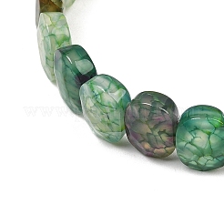Dyed & Heated Natural Agate Oval Beaded Stretch Bracelet&nbsp;G-E010-01
