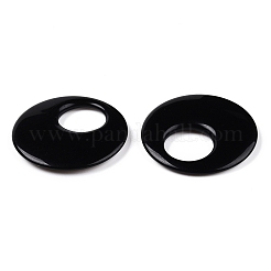 天然石オブシディアンペンダント  ディスクチャーム  49~49.5x5.5~6.5mm  穴：20mm&nbsp;EJEW-N054-02