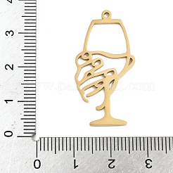 304ステンレスペンダント  ワイングラスを持つ手  中空  ゴールドカラー  33x16.5x1.5mm  穴：1.5mm&nbsp;LS-STAS-G355-03G
