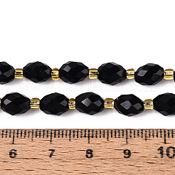 Natural Black Obsidian Beads Strands&nbsp;G-N342-35-8x6-01