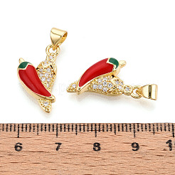 Brass Micro Pave Cubic Zirconia Pendants&nbsp;KK-N265-10G
