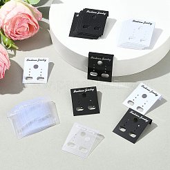 180個 3スタイルの長方形プラスチックイヤリングディスプレイカード  耳栓に使用  ミックスカラー  3.7~3.8x3cm  180pc  60個/スタイル&nbsp;EDIS-FS0001-01D
