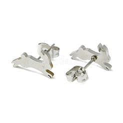 Non-Tarnish Cute Little Animal Theme 304 Stainless Steel Stud Earrings&nbsp;EJEW-B041-02F-P