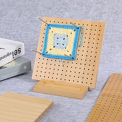 竹編みボード  かぎ針編みのバスケットベース  正方形  ペルー  20x20cm&nbsp;PW-WG433CC-01