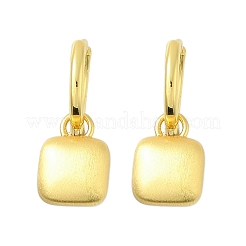 真鍮ペンダント フープピアス  正方形  18KGP本金メッキ  24x9.5mm&nbsp;EJEW-B120-08G-02