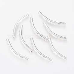 湾曲チューブビーズ合金  曲がったチューブヌードルビーズ  プラチナ  35x4mm  穴：1mm&nbsp;PALLOY-J154-60P