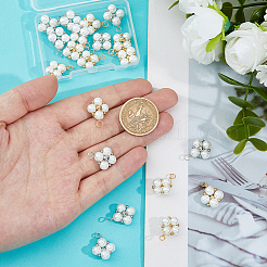 2 個のガラスパールペンダント  菱形ペンダント  銅線と  本物の金メッキと本物のプラチナメッキ  22.5x15x7mm  穴：4mm&nbsp;PALLOY-FH00094