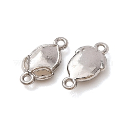 304ステンレススチールコネクタチャーム  花のつぼみのリンク  ステンレス鋼色  12x6.5x2.5mm  穴：1mm&nbsp;STAS-N124-60P