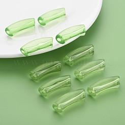 透明なアクリルビーズ  カーブチューブ  黄緑  36x13.5x11.5mm  穴：4mm  約148個/500g&nbsp;MACR-S372-001C-008