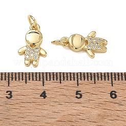 Brass Micro Pave Clear Cubic Zirconia Pendants&nbsp;CU-CBA9AFC-01G-09