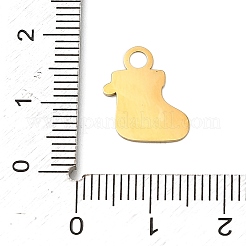 クリスマス 304 ステンレススチール エナメルチャーム  カドミウムフリー＆鉛フリー  クリスマスソックス  14x11.5x0.7mm  穴：2.5mm&nbsp;LS-STAS-I356-02G-04