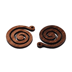 天然ウォールナットウッドペンダント  染色されていない  フラットラウンド  ココナッツブラウン  35x30x3mm  穴：2mm&nbsp;WOOD-T032-02