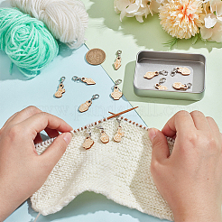 Wood Bottle Pendant Locking Stitch Markers&nbsp;HJEW-NB00120