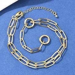 Brass Paperclip Chain Y Lariat Necklaces&nbsp;NJEW-H087-06A-G