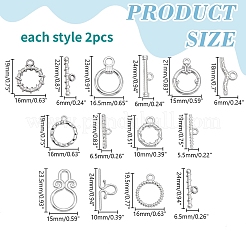 18Pcs 9 Styles 304 Stainless Steel Toggle Clasps & Parts&nbsp;STAS-WR0001-47