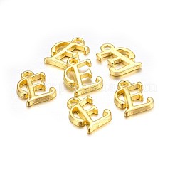 金メッキ合金文字ペンダント  ラックめっき  文字.e  13x10x2mm  穴：1.5mm&nbsp;PALLOY-P097-01-E