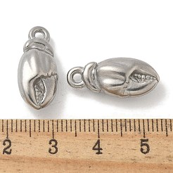 変色防止304ステンレススチールペンダント  爪チャーム  ステンレス鋼色  21x9.5x7mm  穴：1.6mm&nbsp;STAS-Q334-18P