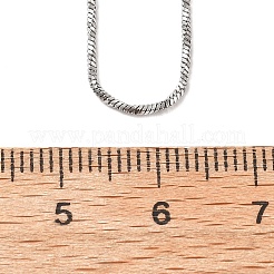 1MM 304 Stainless Steel Twisted Square Snake Chain Necklaces for Women&nbsp;NJEW-B131-09P