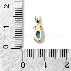Synthetic Opal Flat Round Oval Charms&nbsp;KK-H089-05B-02