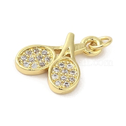 Rack Plating Brass Micro Pave Cubic Zirconia Pendants&nbsp;KK-C052-33A-G