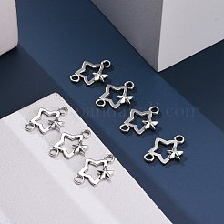 合金コネクター  カドミウムフリー＆ニッケルフリー＆鉛フリー  スター  アンティークシルバー  18.5x12.5x2.5mm  穴：2mm&nbsp;PALLOY-A19924-AS-FF