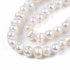 天然養殖淡水パールビーズ連売り  ポテト  5~7x5~5.5x4~5mm  穴：0.5mm  約70~71個/連  13.78インチ（35cm）〜13.98インチ（35.5cm）&nbsp;PEAR-N013-04A