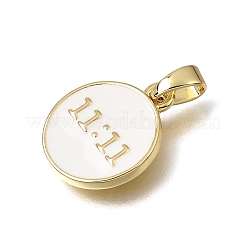 Brass with White Enamel Pendants&nbsp;KK-CBAA632-19G