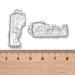 真鍮チャーム  カドミウムフリー＆ニッケルフリー＆鉛フリー  長方形チャーム  プラチナメッキ  34.5x14.5x2mm  穴：3.5x1.5mm&nbsp;KK-C079-06P