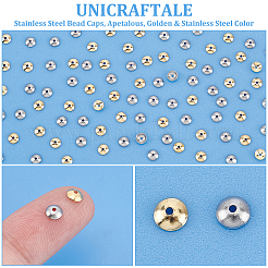 160Pcs 2 Colors 304 Stainless Steel Bead Caps&nbsp;STAS-UN0061-26