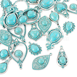 24Pcs 8 Styles Tibetan Style Alloy Pendants&nbsp;FIND-TA0010-13