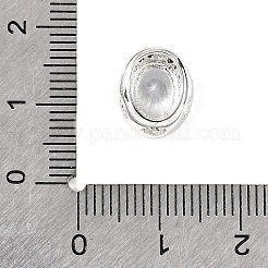 真鍮製マイクロパヴェキュービックジルコニアビーズ  銀  オーバル  11x9x7mm  穴：2x3mm&nbsp;KK-D408-11S-07A