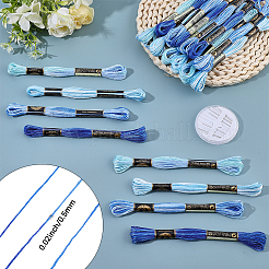 20 かせ 4 色 6 層ポリエステル刺繍糸  クロスステッチの糸  セグメント染め  ブルー  0.5mm  約8.75ヤード（8m）/かせ  5 かせ/色&nbsp;OCOR-CY0004-38C