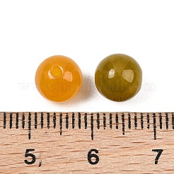 天然ミャンマー翡翠 ビルマ翡翠ビーズ  染め  スムーズなラウンド  ゴールド  8mm  穴：1.2mm&nbsp;GG-CBAC08B-05C-04