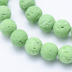 天然溶岩岩ビーズ連売り  ラウンド  染め  ミックスカラー  8mm  穴：1mm  約49個/連  15.35インチ（39cm）&nbsp;G-P339-M