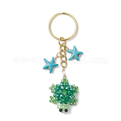 Glass and Synthetic Turquoise Turtle keychains&nbsp;KEYC-MZ00040-04