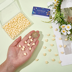 染め加工合成サンゴビーズ  DIYのジュエリーには  ジャスミンの花  乳白色  10.5~11x8~9mm  穴：1mm  150pc&nbsp;CORA-SC0001-23C