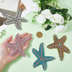 4個 4色 コンピューター刺繍布パッチ  パッチにこだわる  マスクと衣装のアクセサリー  アップリケ  ヒトデ  ミックスカラー  103x100x6mm  1pc /カラー&nbsp;PATC-GF0001-66
