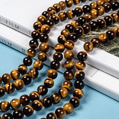 Natural Tiger Eye Beads Strands&nbsp;G-J303-11-8mm