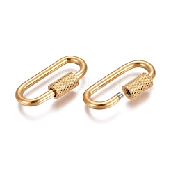 Ion Plating(IP) 304 Stainless Steel Screw Carabiner Lock Charms&nbsp;X-STAS-K192-01G