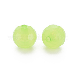 透明なアクリルビーズ  染め  多面カット  ラウンド  芝生の緑  8x7.5mm  穴：1.6mm  約1810個/500g&nbsp;TACR-S154-62E-06