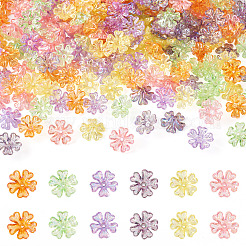 240Pcs 6 Colors Transparent UV Plating Acrylic Bead Caps&nbsp;OACR-TA0002-95