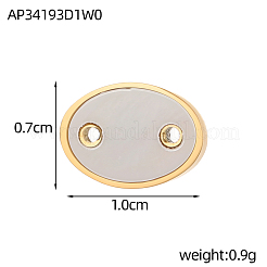 304ステンレススチール、シェルペンダント付き  オーバル  14KGP本金メッキ  イオンプレーティング（ip）  貝殻色  7x10mm&nbsp;STAS-OY005-87G