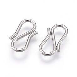 変色しにくい304ステンレススチール製S字フック留め具  ステンレス鋼色  12.5x6x1mm&nbsp;LS-STAS-O118-67P