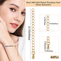 40Pcs Brass Curb Chain Extender&nbsp;FIND-BBC0005-35B