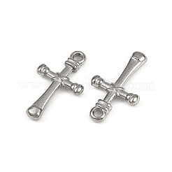304ステンレスペンダント  クロスチャーム  変色防止  ステンレス鋼色  23x13.5x3mm  穴：1.8mm&nbsp;STAS-F317-17A-P