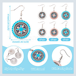 3Pairs 3 Colors Alloy Enamel Dangle Earring for Women&nbsp;EJEW-TA0001-42
