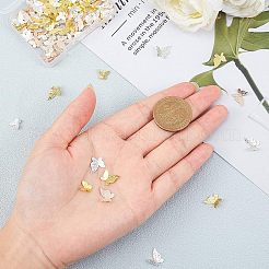 合金カボション  UV樹脂フィラー用  エポキシ樹脂ジュエリー作り  蝶  ミックスカラー  7.5x7.5x2.5mm  10.5x10.5x2.5mm  120個/箱&nbsp;PALLOY-OC0001-57