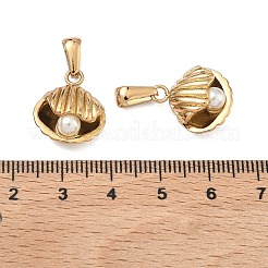 304 Stainless Steel & ABS Plastic Imitation Pearl Pendants&nbsp;STAS-C172-02A-G