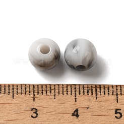 天然石風アクリルビーズ  ラウンド  ホワイトスモーク  8x7mm  穴：2mm  1351個/ 500g&nbsp;OACR-M006-06D